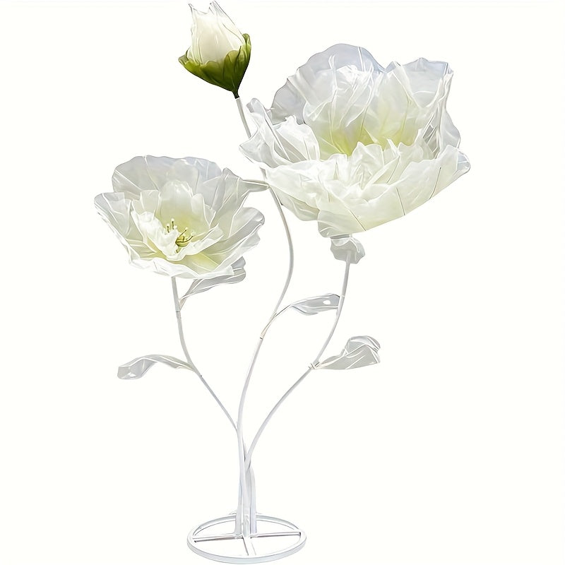 Large Artificial Silkyy Flower Arrangement with Upright Stems And a Base, Towering 5.5 Feet Tall, Perfect for Wedding Backdrops, Store Displays, Photography Props, And Banquets (Champagne Color)