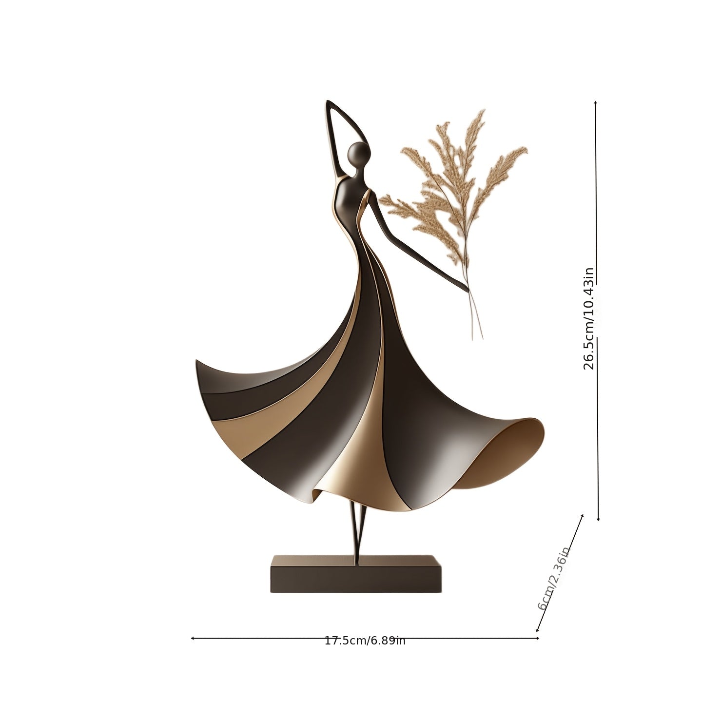 Metal Ballerina Sculpture, Abstract Dancer Figurine, Elegant Iron Art Decor for Home & Living Room