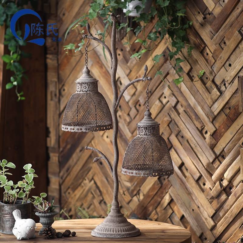 American Retro Candle Holder Ornaments Garden Birdcage Wind Lamp Decorations Atmosphere Restaurant BB Decoration Scented Candles