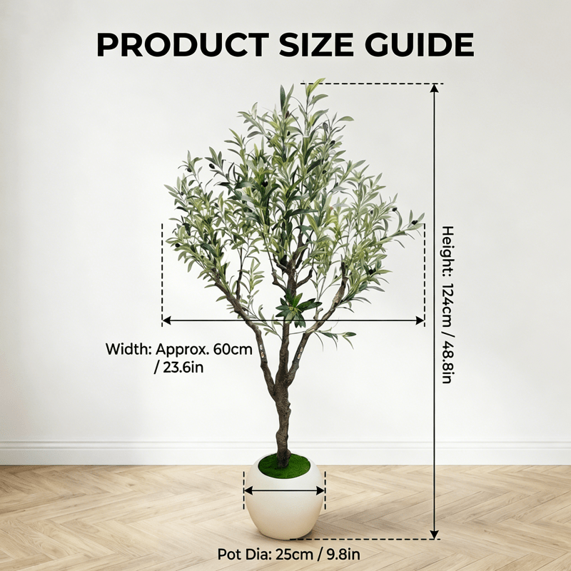 A 5-Foot-Tall Artificial Olive Tree, Equipped with Elegant And Exquisite Flower Pots - a Truly Realistic Artificial Olive Tree, with a Thick Trunk And Lifelike Fruits - a Large-Scale Decorative Fake Olive Tree for Home Offices