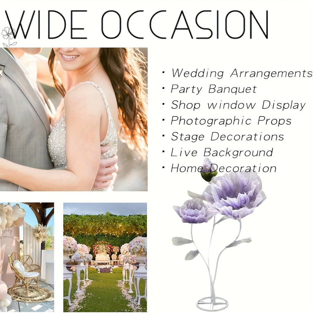 Large Artificial Silkyy Flower Arrangement with Upright Stems And a Base, Towering 5.5 Feet Tall, Perfect for Wedding Backdrops, Store Displays, Photography Props, And Banquets (Champagne Color)