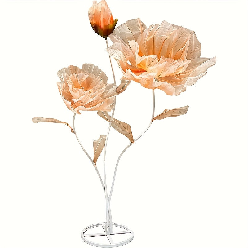Large Artificial Silkyy Flower Arrangement with Upright Stems And a Base, Towering 5.5 Feet Tall, Perfect for Wedding Backdrops, Store Displays, Photography Props, And Banquets (Champagne Color)
