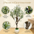 A 5-Foot-Tall Artificial Olive Tree, Equipped with Elegant And Exquisite Flower Pots - a Truly Realistic Artificial Olive Tree, with a Thick Trunk And Lifelike Fruits - a Large-Scale Decorative Fake Olive Tree for Home Offices
