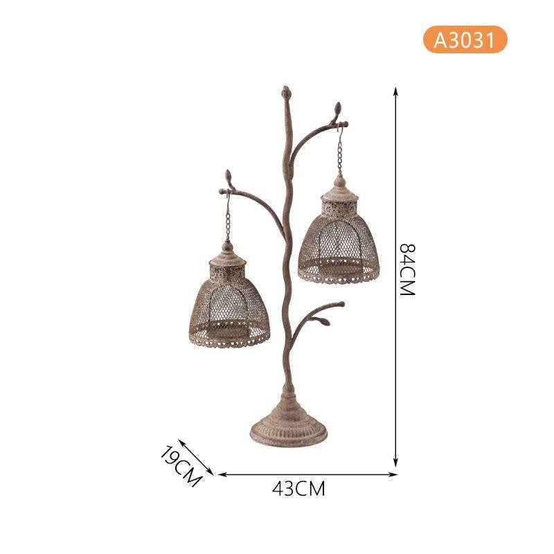 American Retro Candle Holder Ornaments Garden Birdcage Wind Lamp Decorations Atmosphere Restaurant BB Decoration Scented Candles